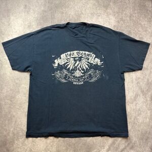 Las Vegas Nevada Eagle Graphic T-Shirt Mens 2XL Black Distressed Souvenir Tee
